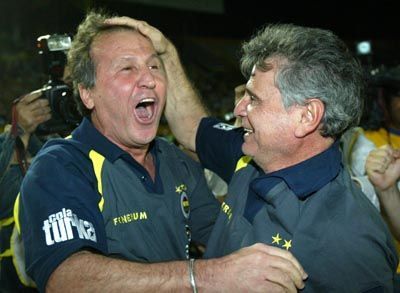 Zico..Brazilian trainer.. - Zico,Brazilian trainer of Fenerbahce,is very happy.