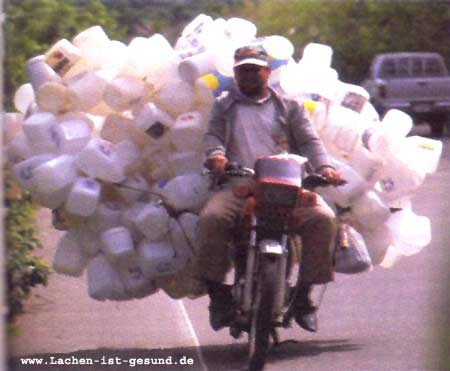 Re-cycling? - Where is he of too with all the plastic bottles?