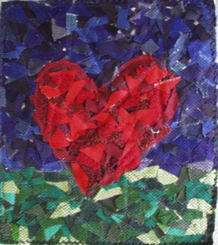 Heart made out of paper. - Thats a handmade heart. Made out of paper.