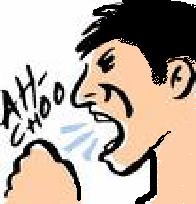 sneezing - A man sneezing. 