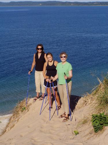 Real Nordic Walking Poles-Safer, Lighter & More Du - Three generations of Nordic Walking FUN! Nordic Ski Walking is for ALL ages and ALL fitness levels. Nordic Walking poles should be one-piece and custom fit to each individuals height. Avoid the twist locking mechanisms of adjustable/telescoping/collapsible poles can fail - causing falls and severe injury.