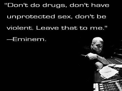 Eminem Pics - Born Marshall Bruce Mathers III on October 17, 1972, in Kansas City, Missouri. Spent childhood moving back and forth between Kansas City and Metro Detroit. Attended Lincoln High School in Warren 1986-89. Hustled self-made cassettes of his work to places like Record Time in Roseville. His girlfriend (now wife) Kimberly gave birth to daughter Haile Jade on Dec. 25, 1995. He worked at Gilbert's Lodge (a family restaurant) in St. Clair Shores from 1996-1998. Full-length debut, Infinite, released in 1996. The Slim Shady EP was released in 1998. Later that year, Dr. Dre signed Eminem to his Aftermath label after hearing the rapper free styling on a Los Angeles radio station. The Slim Shady LP was released on Feb. 23, 1999 and hit No. 2 on the Billboard charts within weeks. The Slim Shady LP was 3 times platinum. Eminem has now put out his second full length CD, entitled The Marshall Mathers LP.