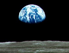 Earth Rise (seen from Moon) - This is a picture shot my NASA Astronauts from moon... what they call as 'Earth Rise'. Awe-inspiring isn't it? :)