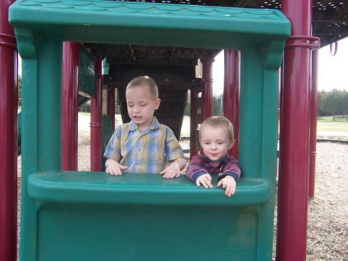 My son and his friend - My son and his friend at the park.