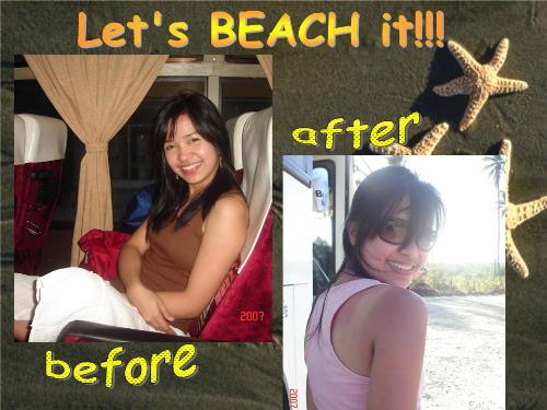 i got myself a tan line!!! - this was taken on our office's outing last April 21, 2007 in Laiya, Batangas, Philippines.