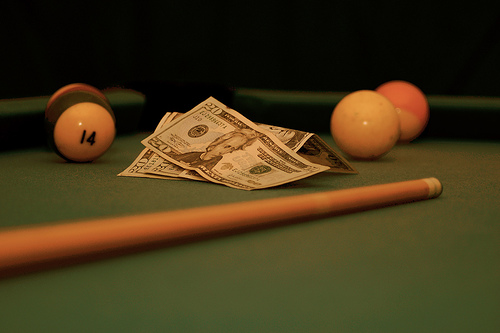 money - money on the billiard