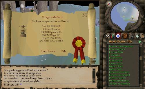 dream mentor - dream mentor reward picture, this is what you get for completing the quest.