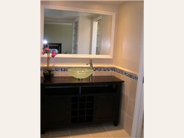 BR Design for my Flip - My Hubby and I flipped this home in So. SF, CA and we installed this glass vessel sink which sealed the deal for the buyers:)