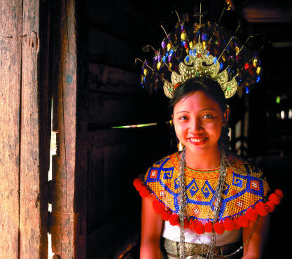 girl from borneo - this is girl from borneo better known as the land of hornbills. the land of borneo is known for its headhunting activities but that was in the past. now, they are modern and does not practice that anymore.
