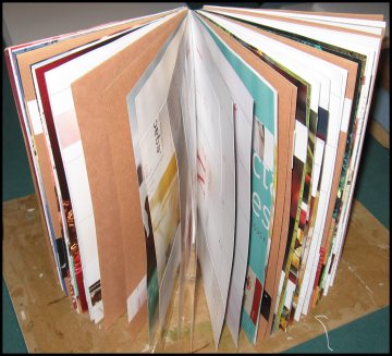Mixed Media Art Journal - Mixed media art journal I made from calendar pages, brown paper bags, brown paper and magazine pages.