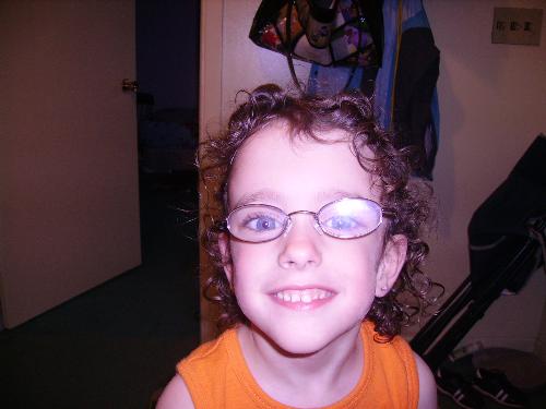 curly hair - my daughter with her curly hair. i put a little gel in it so it's not just one puffy frizz ball.