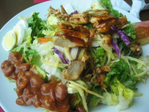 chicken salad - breaded chicken tossed with fresh lettuce topped with grated cheese