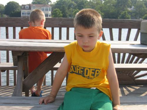 My son with sticker upper hair :) - Ethan, age 5 with sticky-uppy hair!