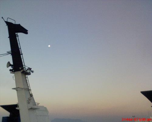 Midnight on Deck - This was taken on my way to Manila at the top of the Ship's roof Deck.