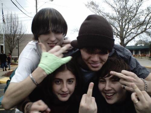 My Friends Goofing off. - Steven, Justin, Sylvia, and Melissa.