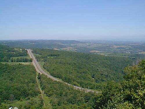 View from a hill - View from the top of Lookout Mountain in Cherry Valley, NY. You are overlooking NYS Route 20 towards the west.