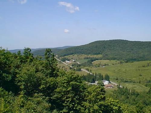view from a hill - this is taken from on top of Lookout Mountain in Cherry Valley, NY. You are looking south.