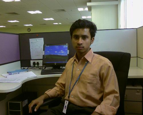 Office Photo - I am there in the office in front of my system. See how smart i am