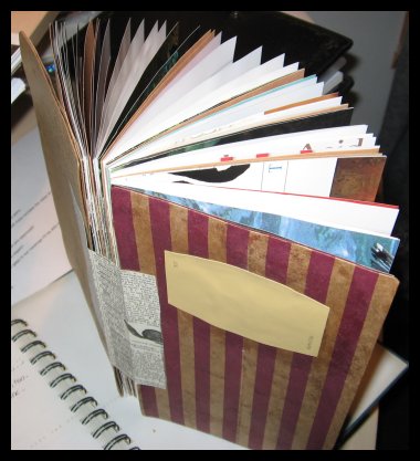 Handmade art journal - I craft these art journals out of unusual items to keep the creativity flowing from one page to the next.