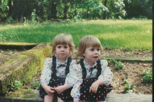 Twin Girls in Park - Identical twin girls in the park
