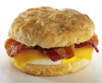 Biscuit - Bacon and cheese biscuit sandwich