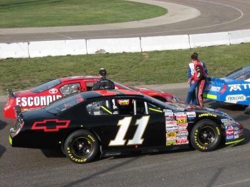 Number 11 for the night - This is jeffery earnhardt grandson of the late Dale Sr Earnhardt.  He appeared at my local track Elko Speedway in Elko Minnesota USA  Friday 5-18-07. I got to meet with him and chat with him for 15 minutes during the meet and greet on the track. he usually drives #1 but this was East & West divisions of NASCAR Busch Grand Nationals and the east had a #1 so he had to use #11