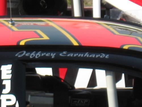 Earnhardt - Jeffery Earnhardt's Name on his late model