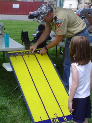 Wobble Racers - Getting ready for another Wobbles race at the 2007 Scout Show.