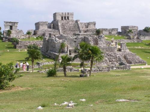 Ruins - This picture was taken last month at the Mayan ruins of Tulum in Mexico.  It was very beautiful, and eerily quiet inspite of the many people there.