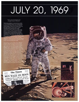 Moon landing - The first moon landing at 1969.