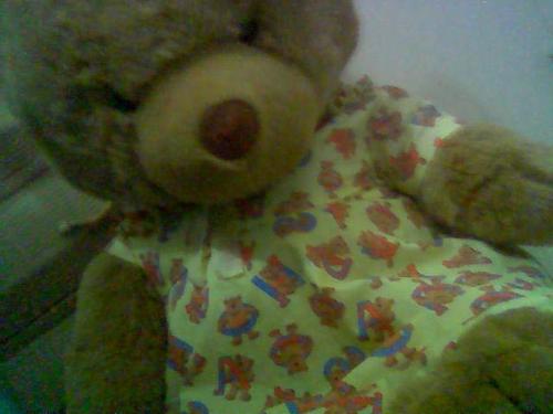 my very big teddy bear - this teddy bear is really big! i love dressing her and hugging her. a gift again from my boyfriend.