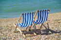 Brighton 2 - Typical view of brighton beach - good old deckchairs.