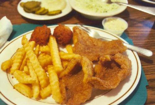 fried cat fish - Fried catfish dinner.