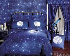 bedsheet - blue room