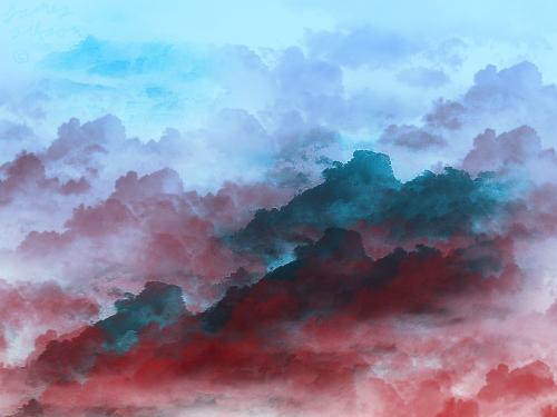 Red Rain over Blue Mountians - Made this a while ago while i was playing around with some brushes in photoshop. © me