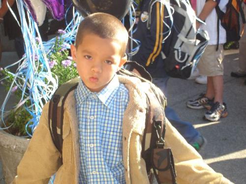 School isn't for everyone - His firstday of school. He was not having it. His face says it all.