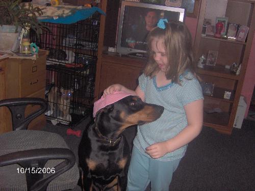 selena and tyson - selena and doberman