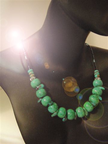 Turquoise Necklace - Beautiful handcrafted necklace. Contains delicas and different varieties of high quality turquoise beads.