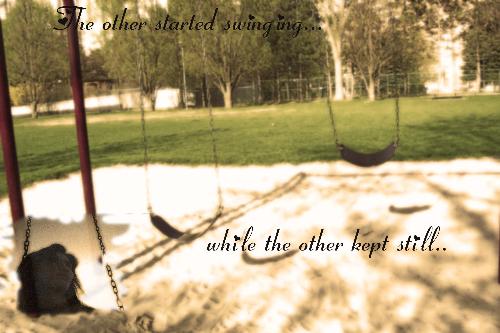 swing - the other swings the other stayed still...taken at the park