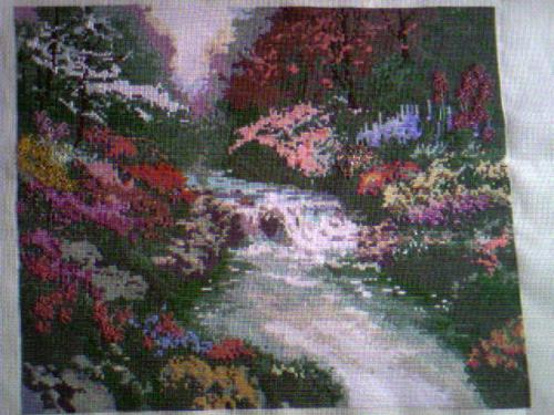beside still waters - a cross stitch i made for my officemate