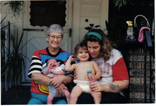 4 generations - that is my mom god rest her soul she died may 24, 2001,and those are my kids. they are older now