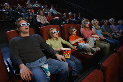 3D film - people watching 3D film