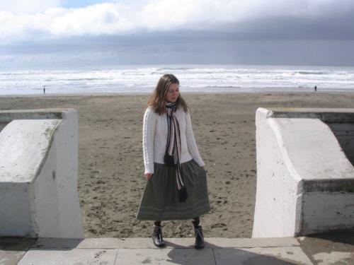 Me 1 year ago - Pacific Ocean - San Francisco - I love this weather - dark, gloomy clouds, no wind and warmth... You feel that the nature holds its breathe before a thunder of tears......;)