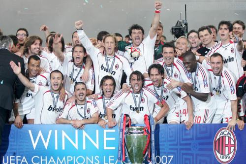 ac milan - the team, after winning Champions League, 2007