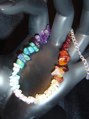 Chakra Bracelet - This chakra bracelet contains beautiful gemstone chips, each of which will work on a specific part of the body.
