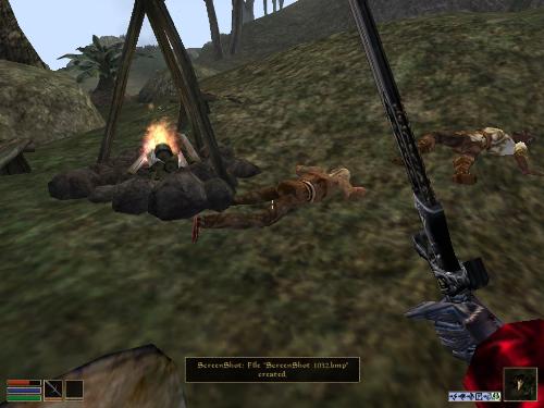 My elder scrolls screenshots! - Look at these brilliant pictures of my charecters:geldoir and gelodir AND SOME OF MY NEWEST CHARACTER gul du cott. So do you know that uploading morrowind screenshots are the best way to make money on mylot? Well if you want to know go to morrowinds root dictionary find the sentance: Screenshot enable=0. Turn this into Screenshot enable=1. Now this will allow you to be able to make morrowind screenshots! But now we have a problem! MyLot dosn't accept bitmap! Oh no! So go and get a program like irfanview! An you can turn them all into jpegs