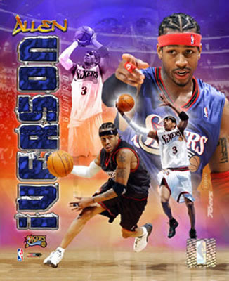 Allen Iverson 76-ers - It's a poster and the main character is Allen Iverson. When you see that remember all good moments when he was a 76-er :)