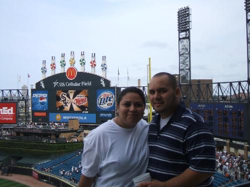 barbara and i  - barbara and i at a whitesox game. I hate the sox, but the cubs were out of town.
