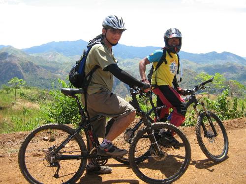 Having a biking holiday - On top of a mountain on a biking holiday