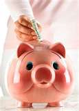 piggy bank - this piggy bank is where we save some of our money.